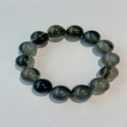 Natural Green Phantom Quartz Bracelet with Polished Beads