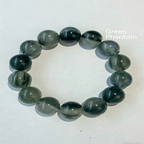 Natural Green Phantom Quartz Bracelet with Polished Beads