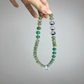 Natural Green Phantom Quartz & Black Rutilated Quartz Beaded Necklace