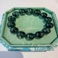 Natural Green Rutilated Quartz Bracelet with Polished Beads