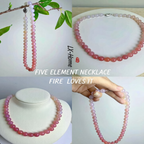 Natural Pink Chalcedony & Light Blue Chalcedony Beaded Necklace