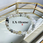 Natural Rabbit Hair Quartz & Multi-Crystal Beaded Bracelet