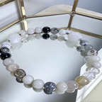 Natural Rabbit Hair Quartz & Multi-Crystal Beaded Bracelet
