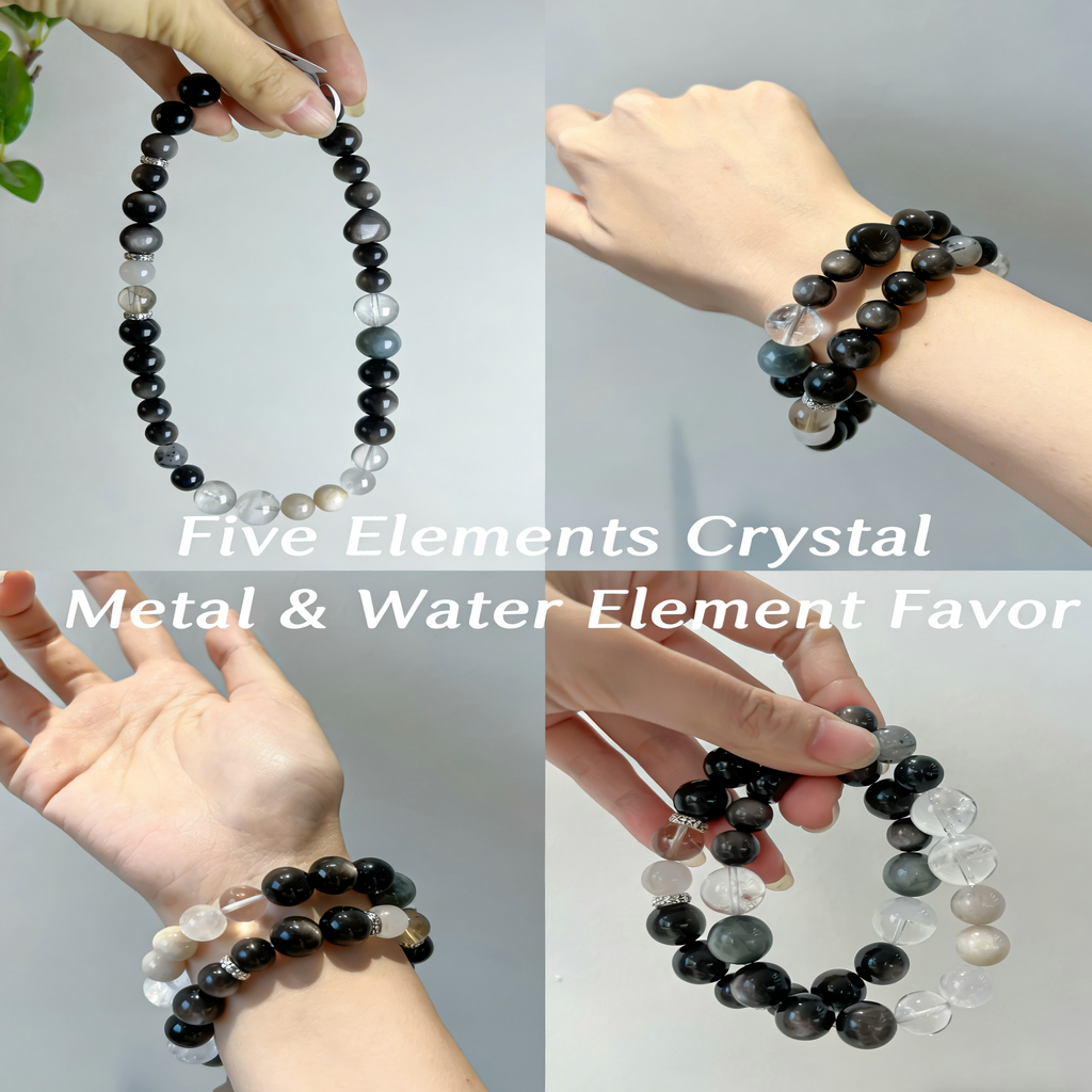 Natural Silver Obsidian Bracelet